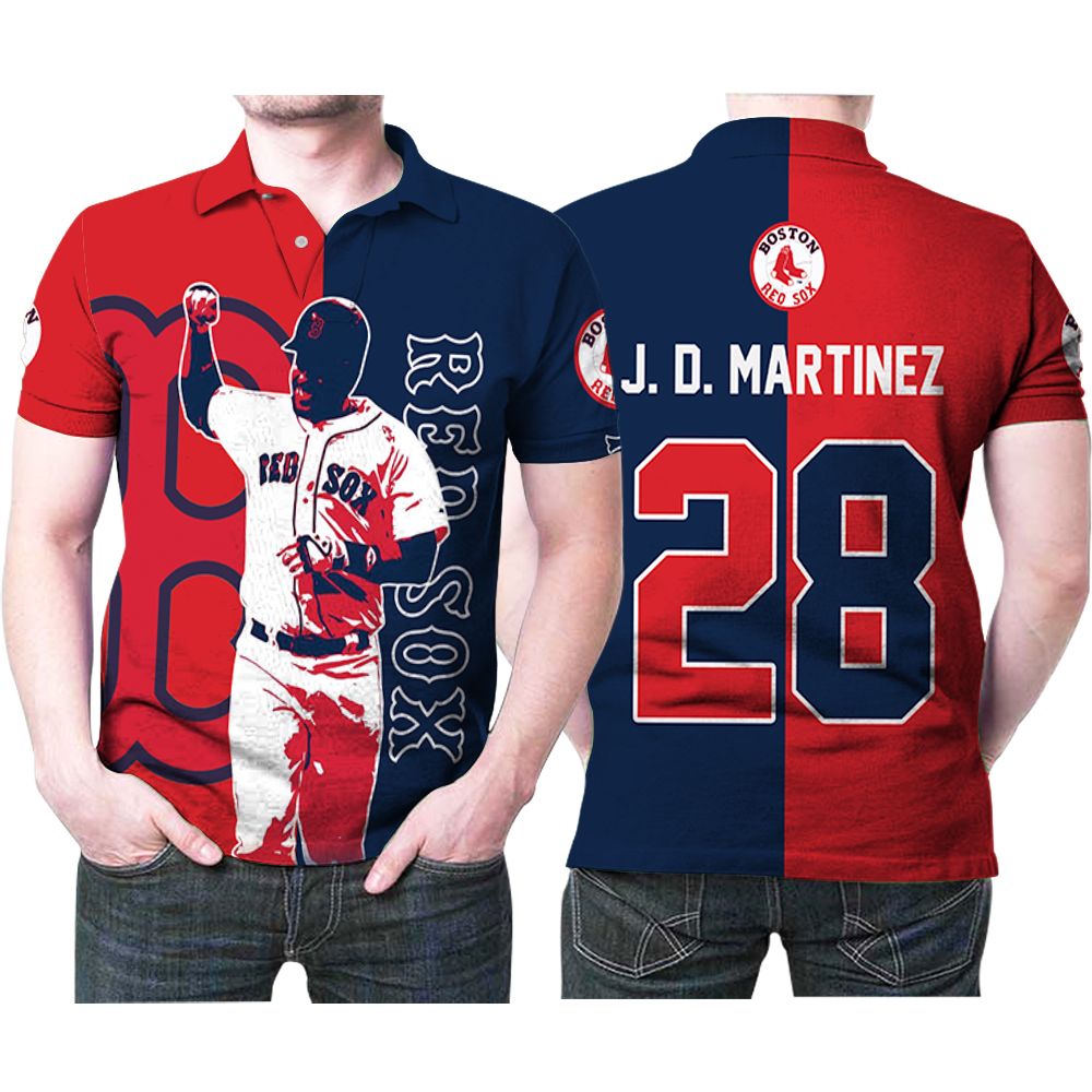 Boston Red Sox J D Martinez 28 Great Player Mlb Baseball Team 3d Designed Allover Gift For Red Sox Fans Martinez Lovers Polo Shirt