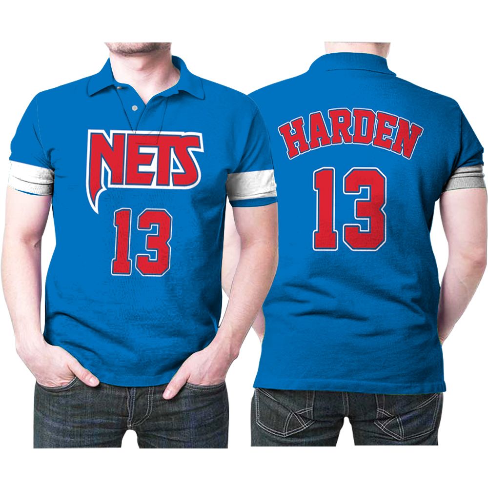 Brooklyn Nets James Harden #13 Nba Basketball Team New Arrival Blue 3d Designed Allover Gift For Brooklyn Fans Polo Shirt