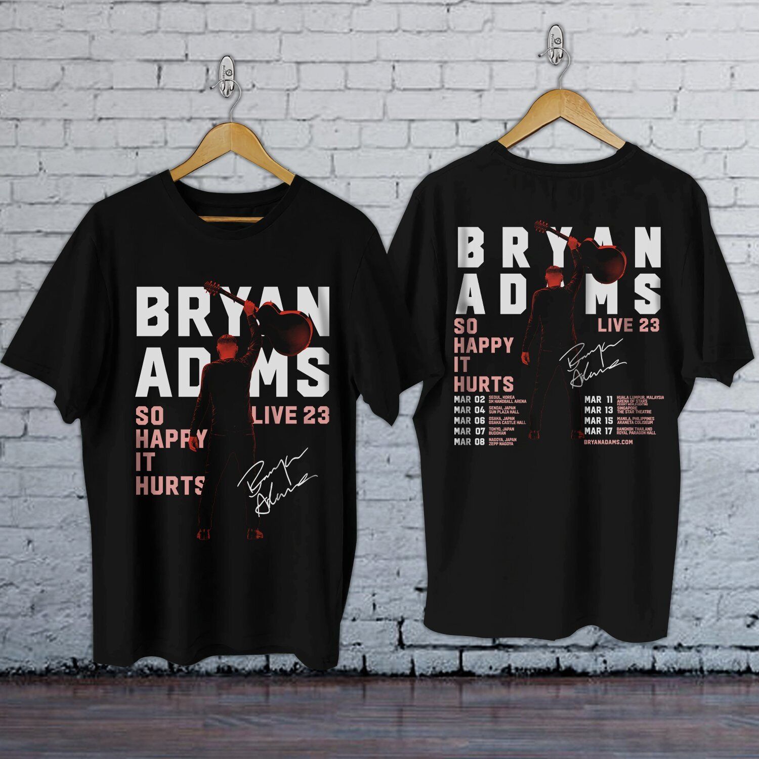 Bryan Adams Tour 2023 So Happy It Hurts Shirts