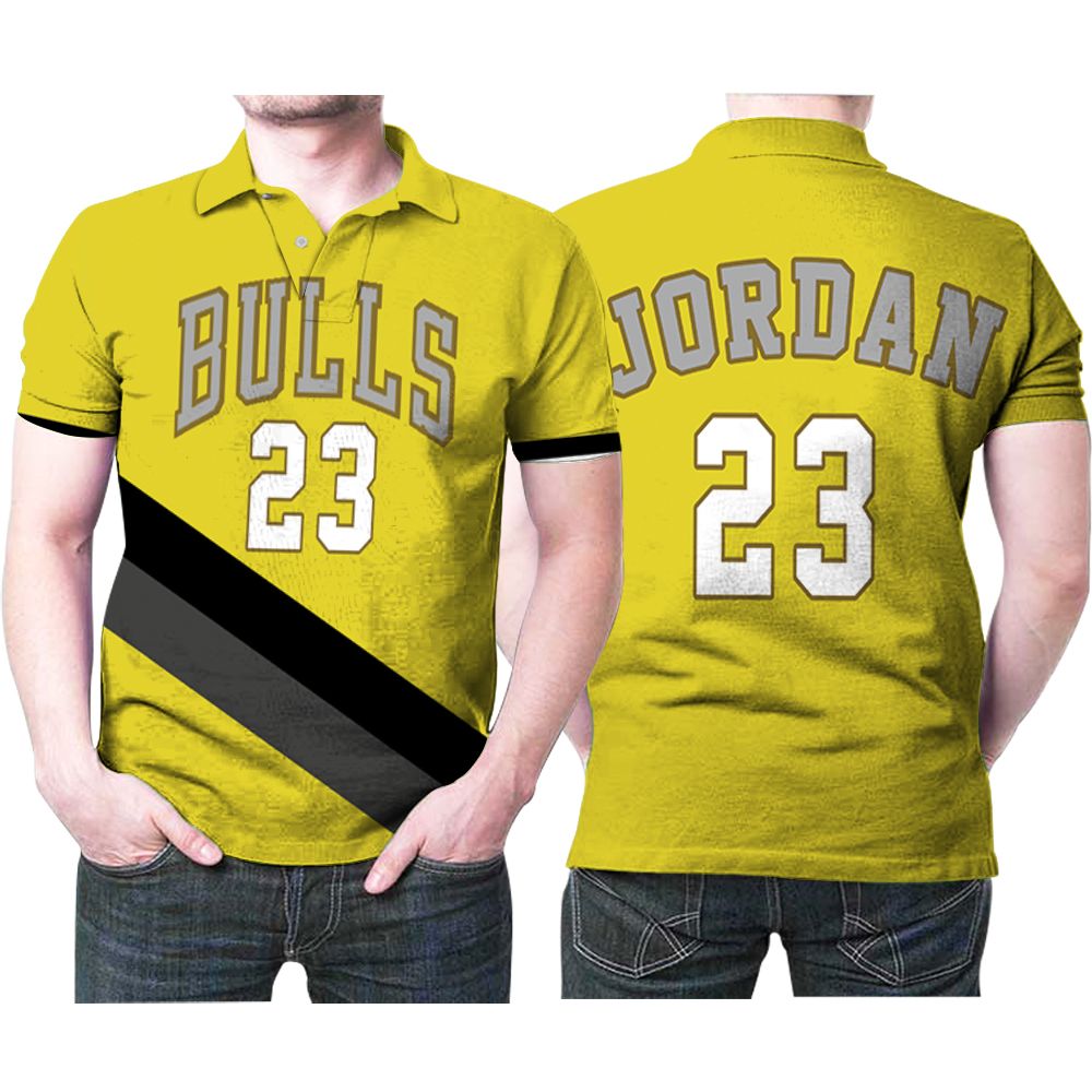 Chicago Bulls Michael Jordan 23 Nba 2020 New Arrival Gold Jersey Jersey Style Gift For Bulls Fans Polo Shirt All Over Print Shirt 3d T-shirt