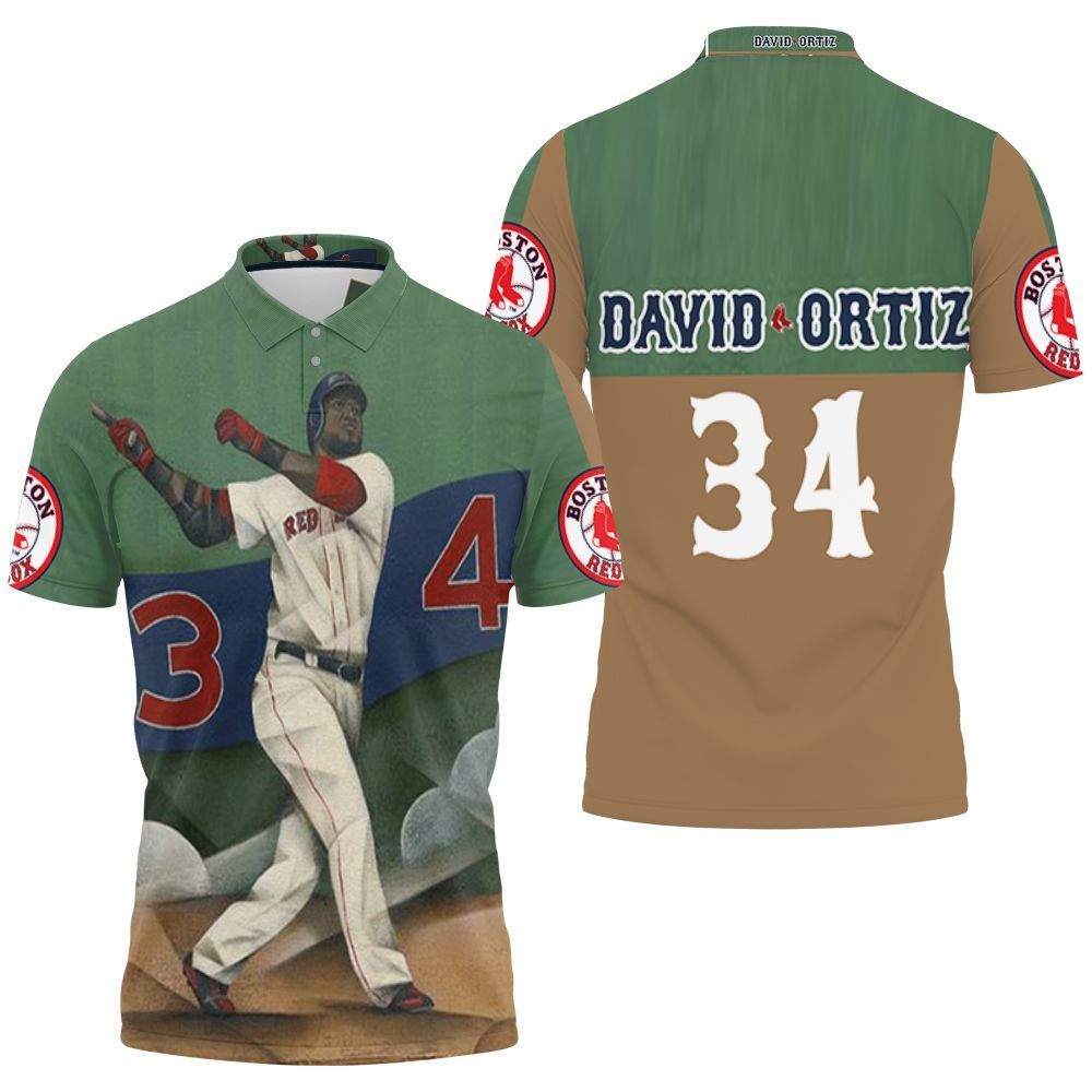 David Ortiz Boston Red Sox 34 Polo Shirt All Over Print Shirt 3d T-shirt