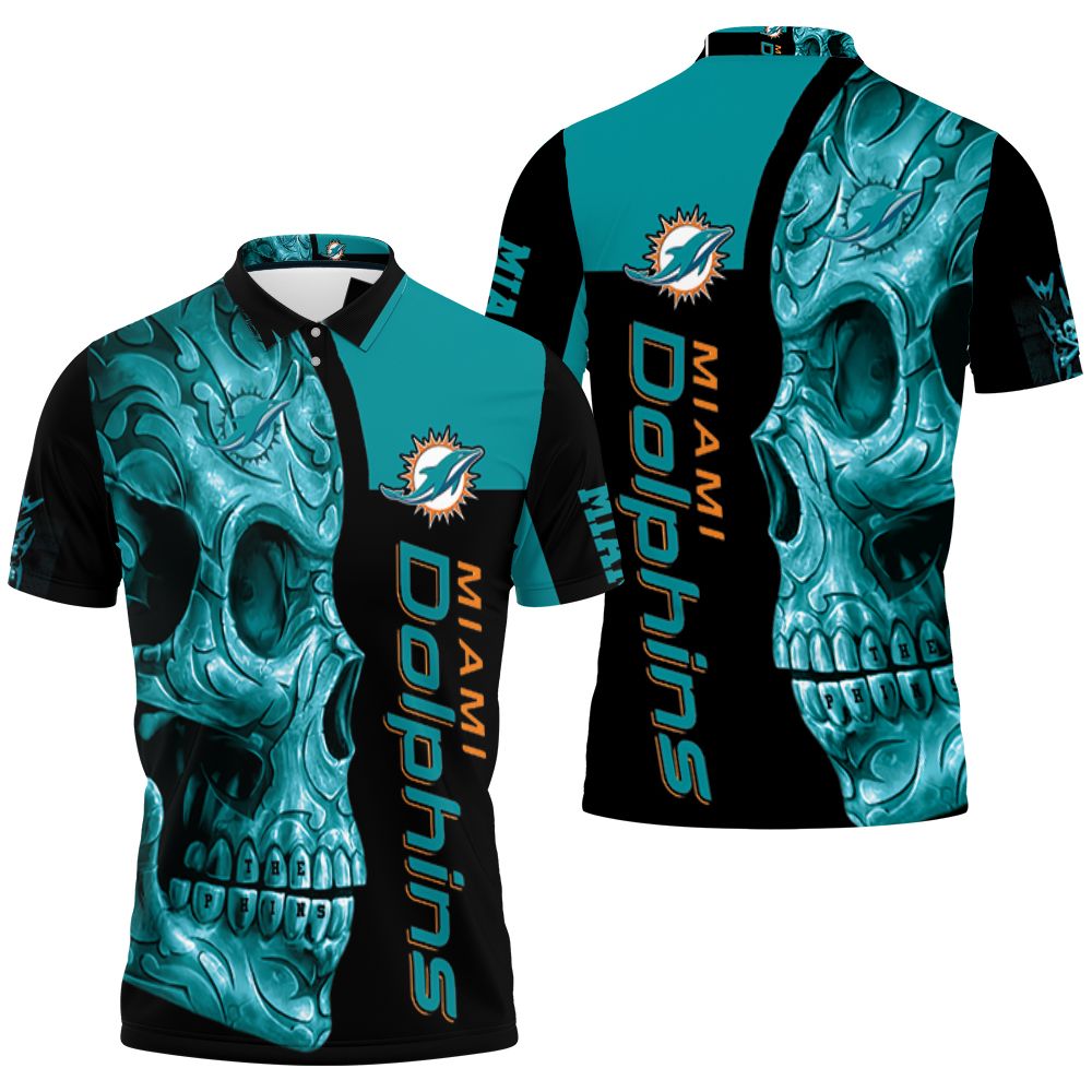 Dolphins Nfl Skull 3d Jersey Polo Shirt All Over Print Shirt 3d T-shirt