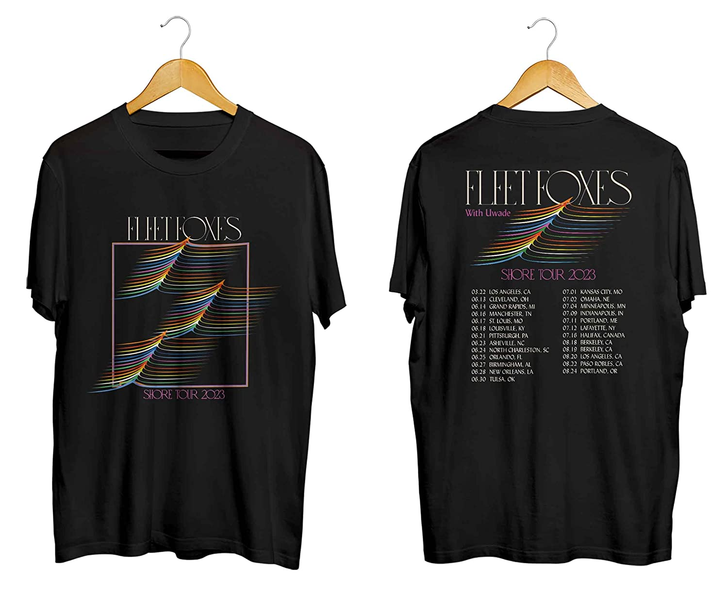 Fleet Foxes Tour 2023 Tshirt Fleet Foxes Short Tour Shirt