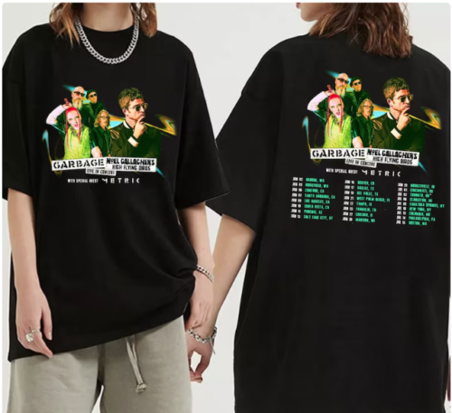 Garbage and Noel Gallagher 2023 Summer Tour Shirt