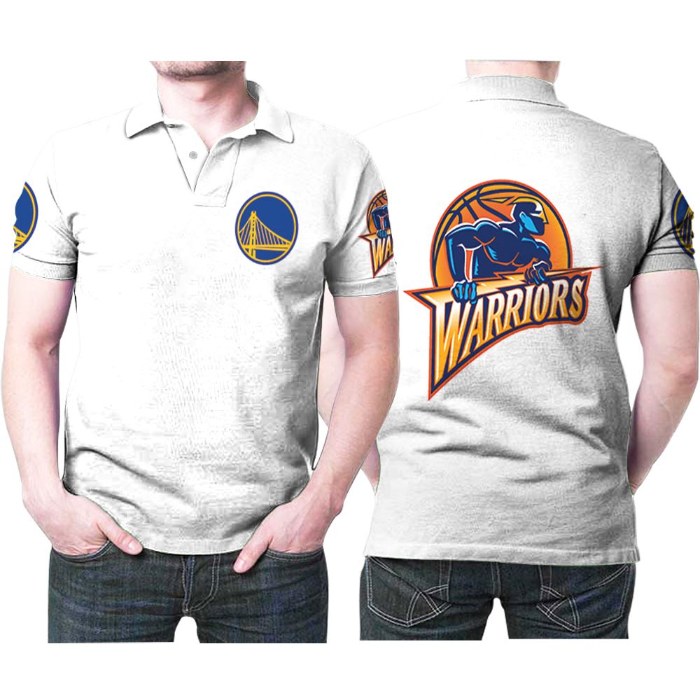 Golden State Warrior Basketball Classic Mascot Logo Gift For Warrior Fans White Polo Shirt All Over Print Shirt 3d T-shirt