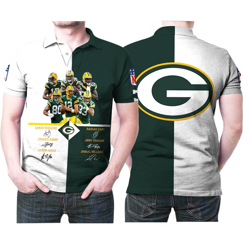 Green Bay Packers 6 Legend Players Signatures 3d Printed Gift For Green Bay Packers Fan Polo Shirt All Over Print Shirt 3d T-shirt