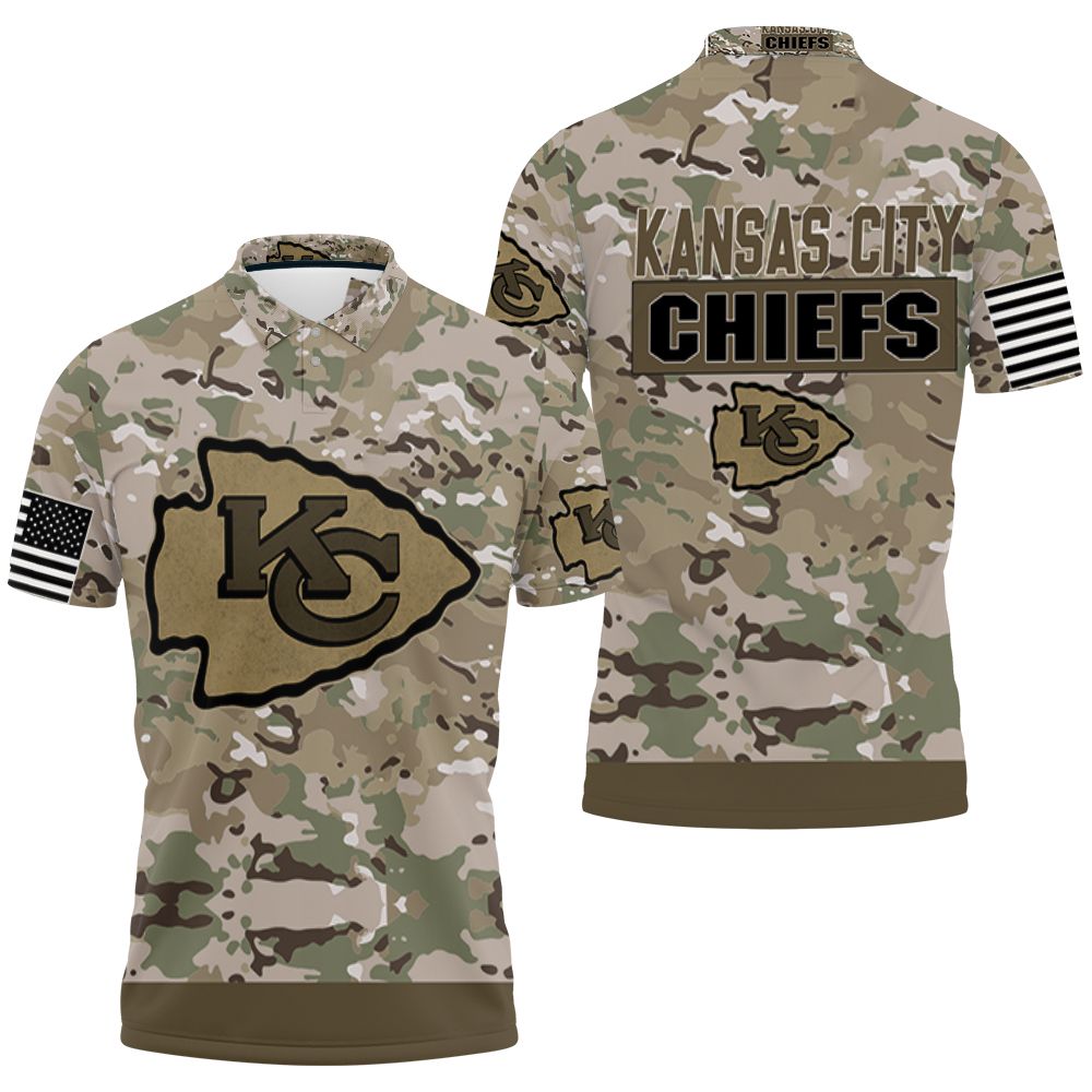 Kansas City Chiefs Camouflage Veteran 3d Jersey Polo Shirt All Over Print Shirt 3d T-shirt