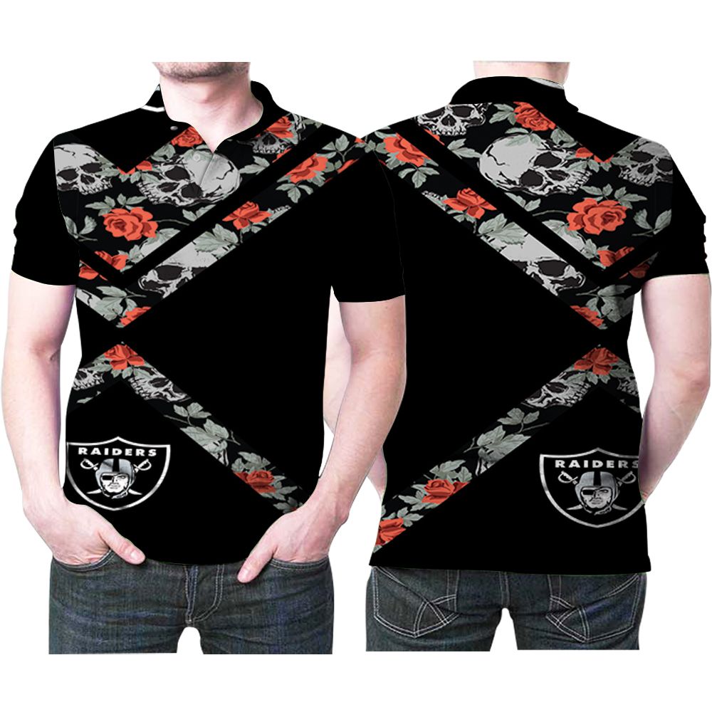 Las Vegas Riders Flowers Skull Pattern 3d Printed Gift For Las Vegas Riders Fan Polo Shirt All Over Print Shirt 3d T-shirt