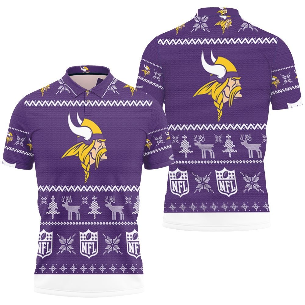 Minnesota Vikings Ugly Sweatshirt Christmas 3d Polo Shirt All Over Print Shirt 3d T-shirt
