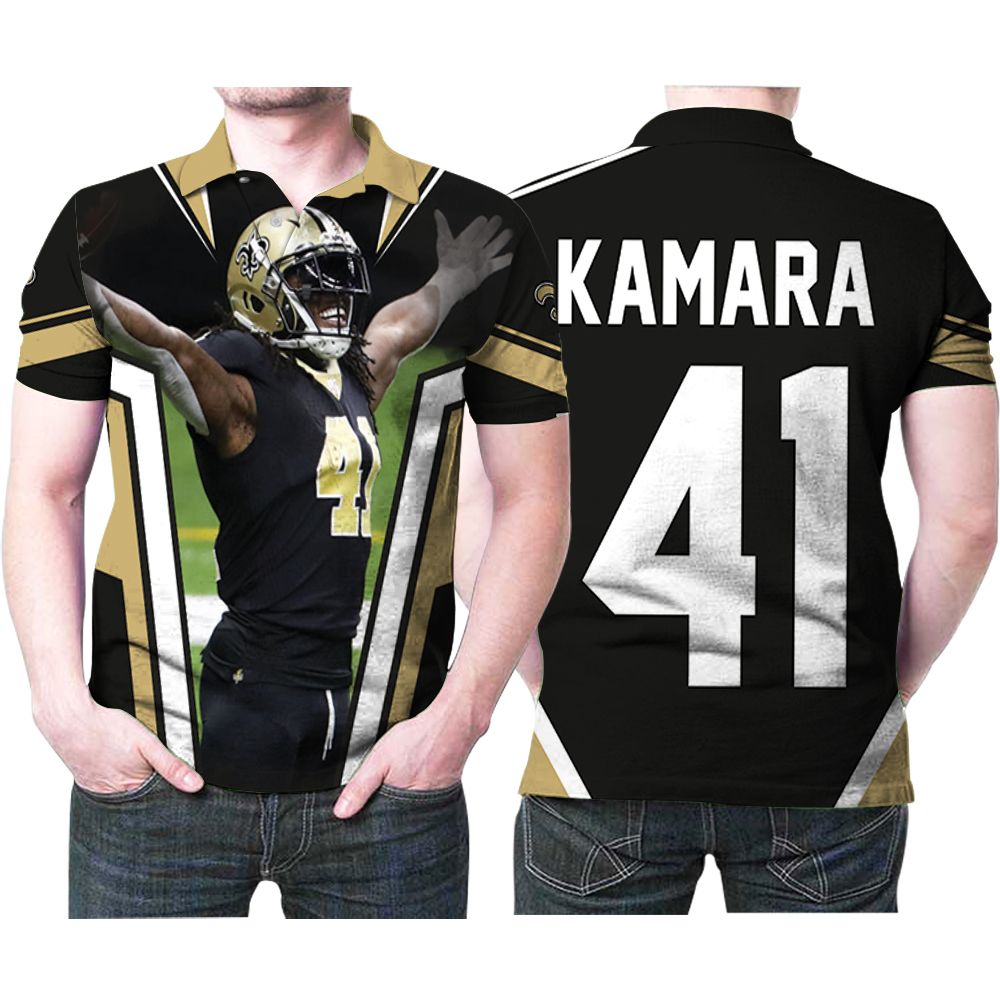 New Orleans Saints Alvin Kamara 41 Legend Player Nfl American Football Team 3d Designed Allover Gift For Saints Fans Polo Shirt