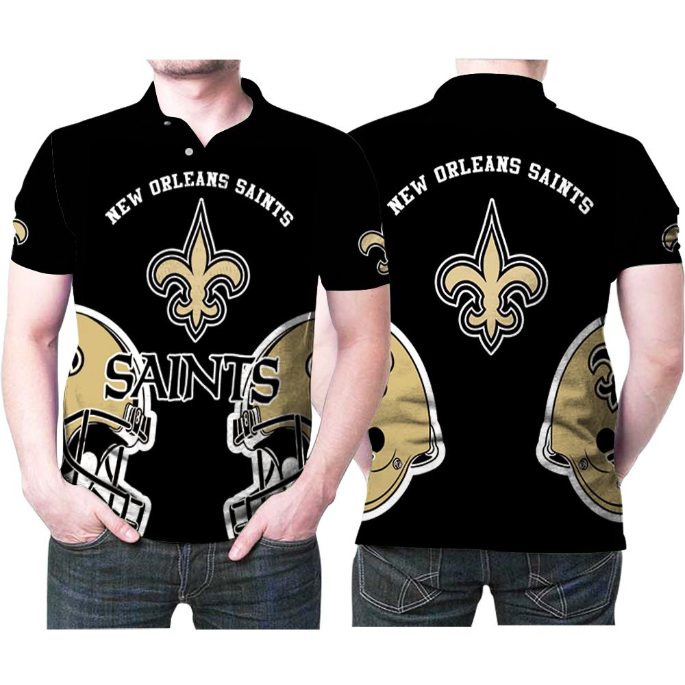 New Orleans Saints Nfl American Football Team Logo Helmet 3d Designed Allover Gift For Saints Fans Polo Shirt All Over Print Shirt 3d T-shirt