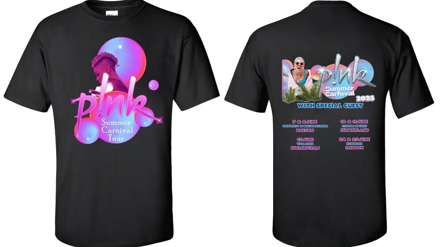 Pink P!nk Singer Summer Carnival 2023 Festival Tour Tshirts