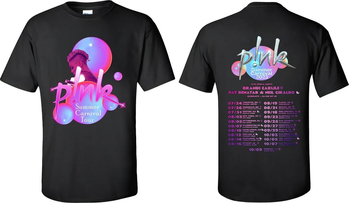 P!nk Pink Singer Summer 2023 Usa Tour T Shirt
