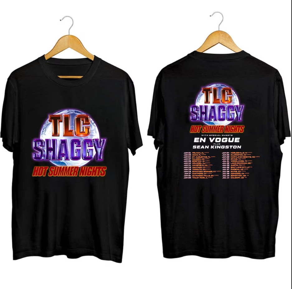 Tlc And Shaggy Hot Summer Night Tour 2023 T-shirt Gift For Fans Music