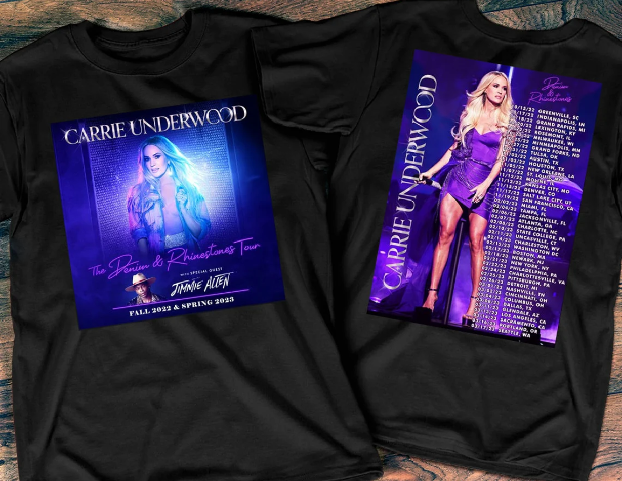 Top Carrie Underwood Denim And Rhinestones Tour 2023 Tshirts
