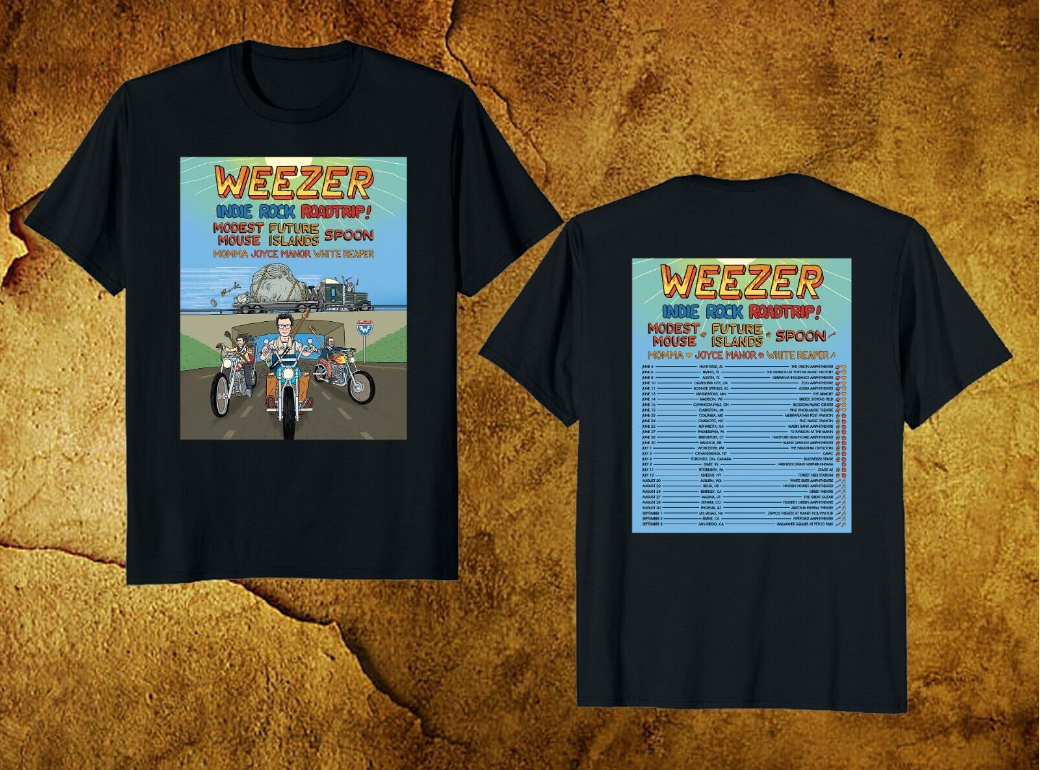Weezer 2023 North American Tour Indie Rock Roadtrip Tshirt
