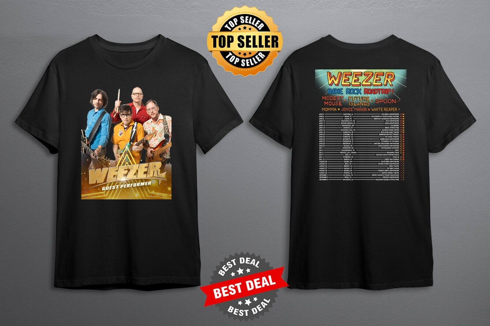 Weezer Guitar Riff Tour World Tour 2023 T-shirt
