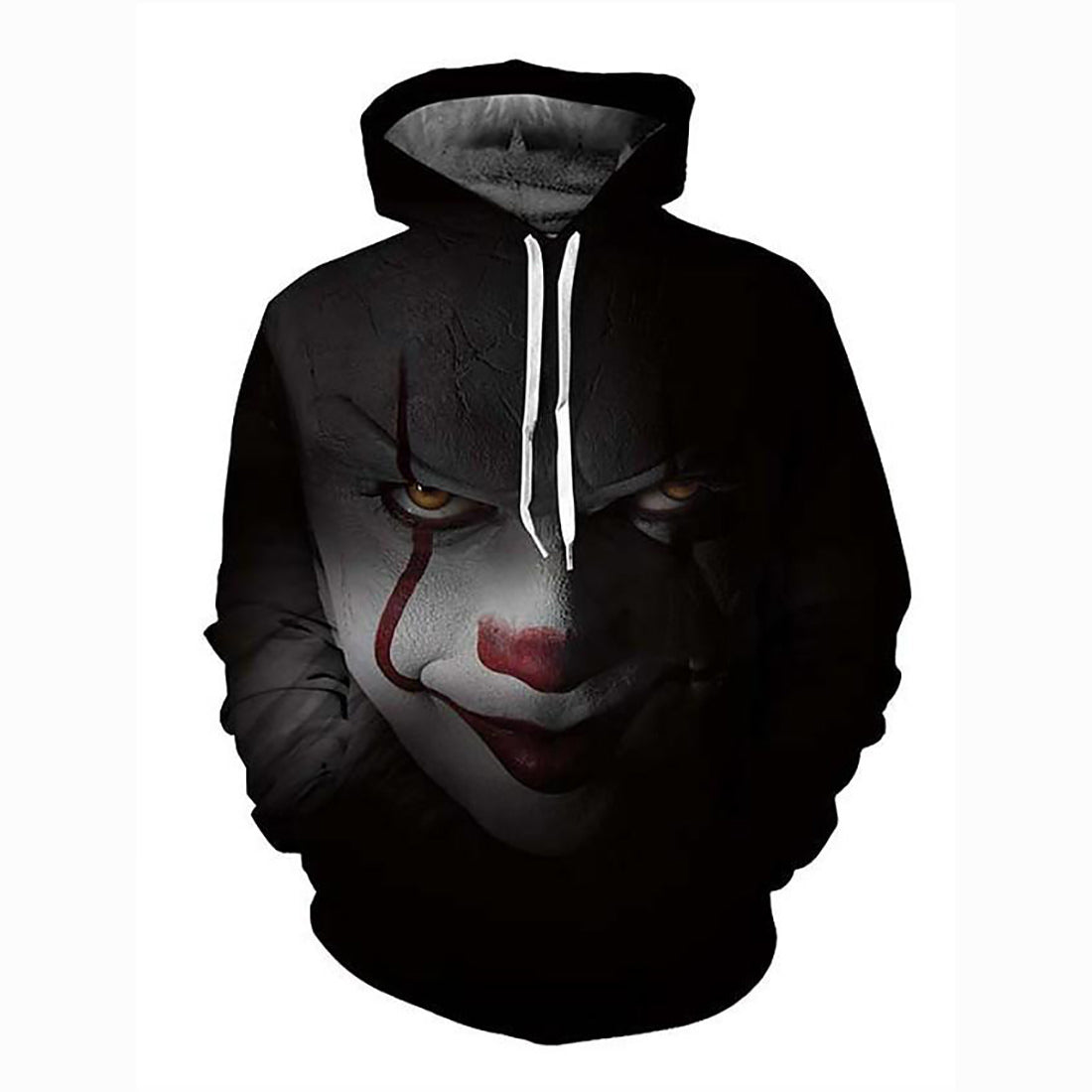 3D Printed Geometric Joker Hoodie - Hooded Active Pullover