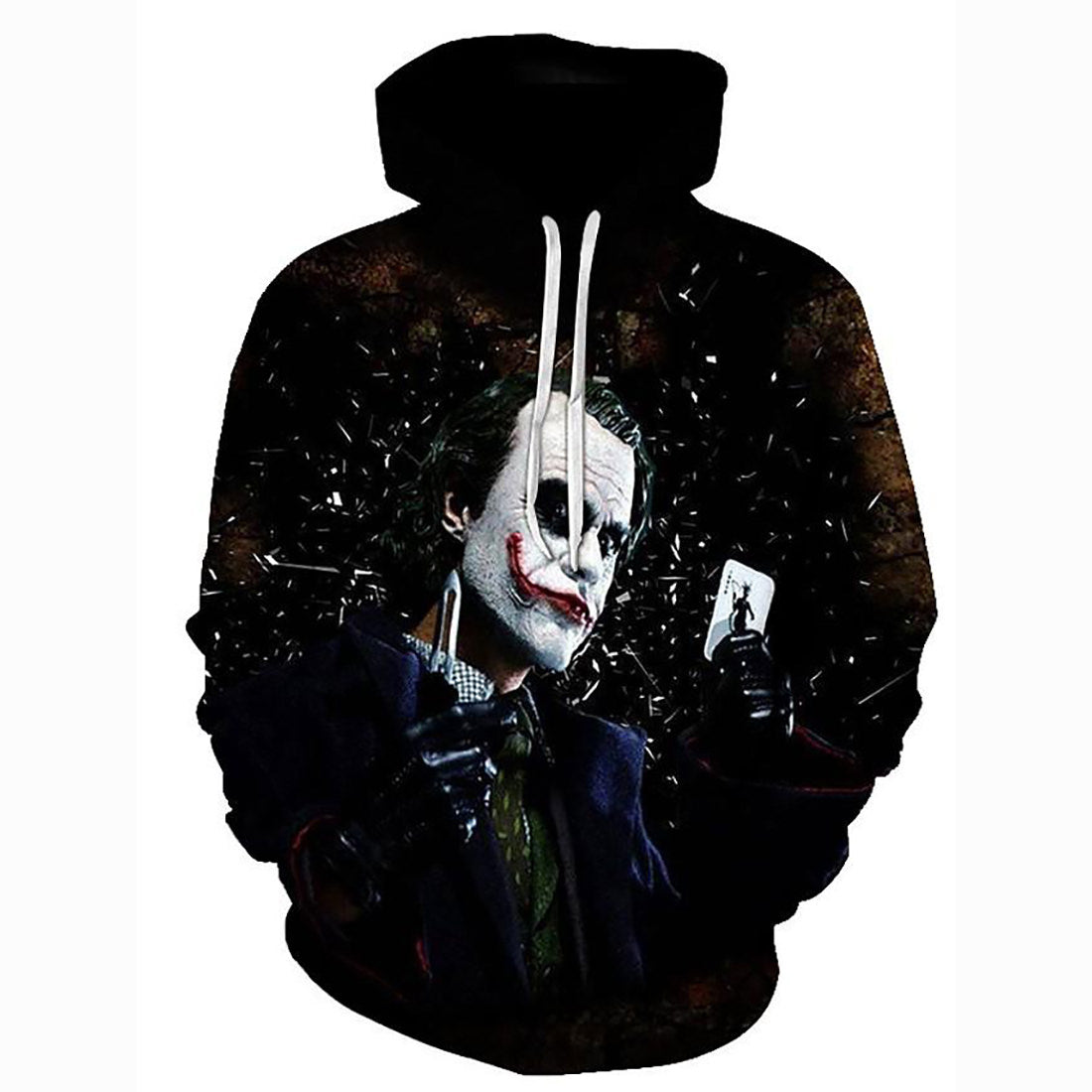 3D Printed The Joker Geometric Hooded Pullover Hoodie