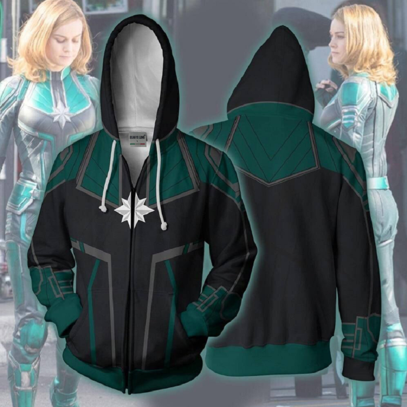 Captain Marvel Hoodie - Carol Danvers Zip Up Hoodie CSOS807