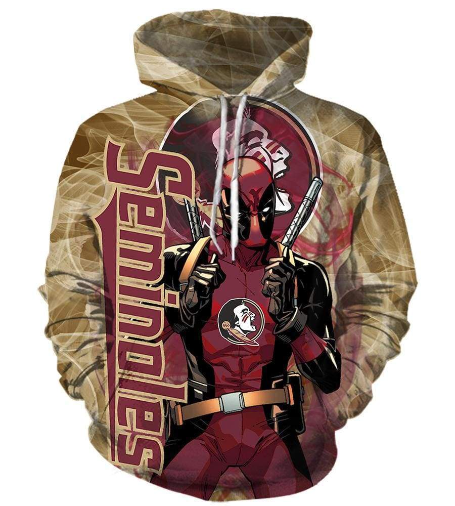 Deadpool Florida State Seminoles Hoodies - Pullover Yellow Hoodie