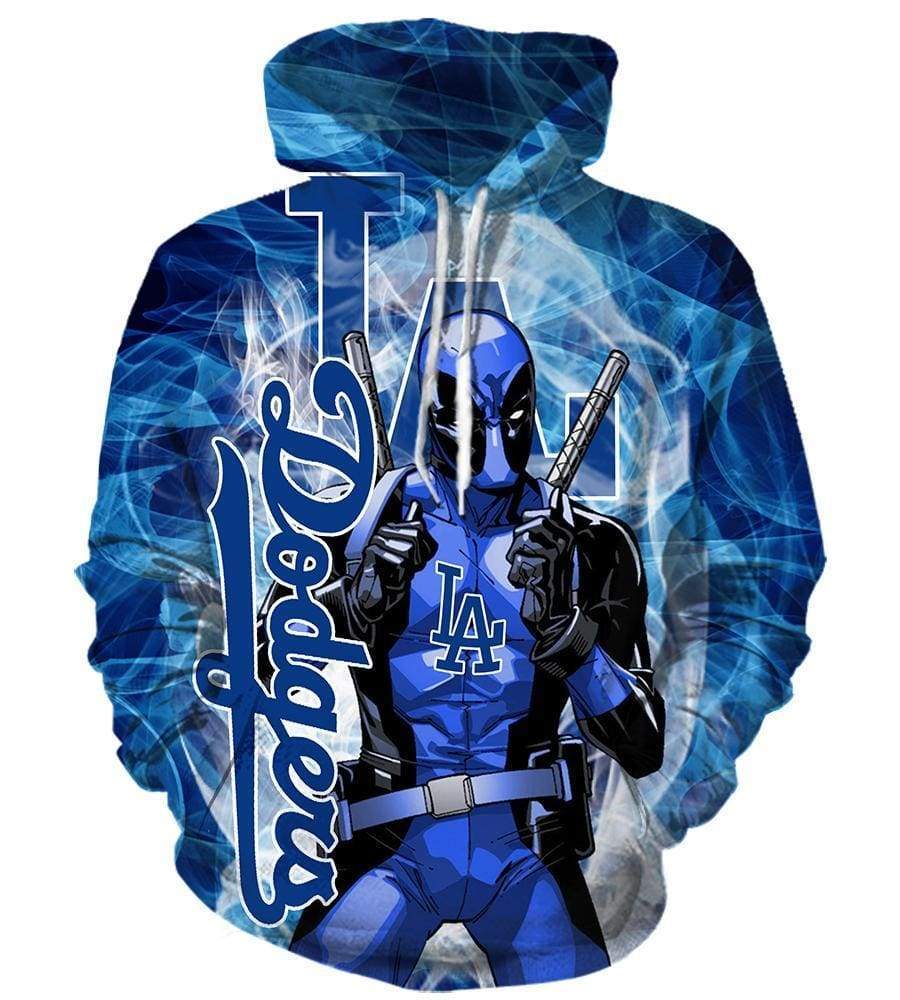 Deadpool Los Angeles Dodgers Hoodies - Pullover Blue Hoodie