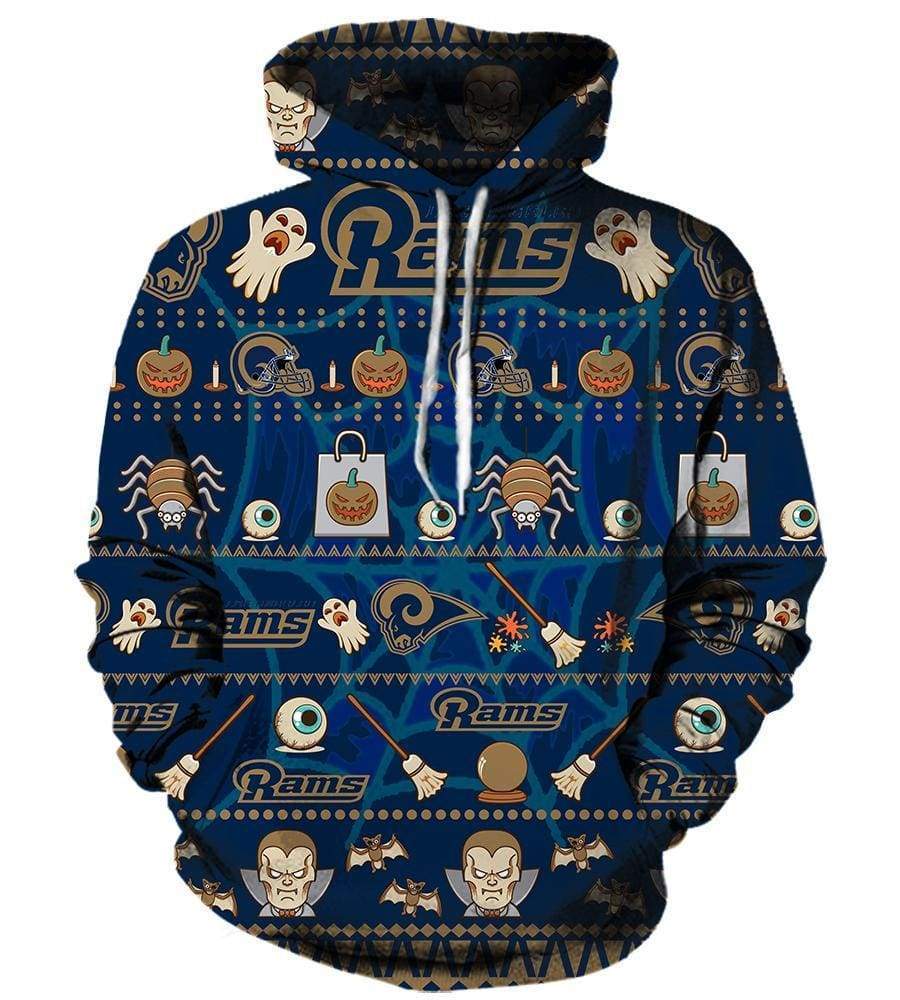 Halloween Los Angeles Rams Hoodies - Pullover Blue Hoodie