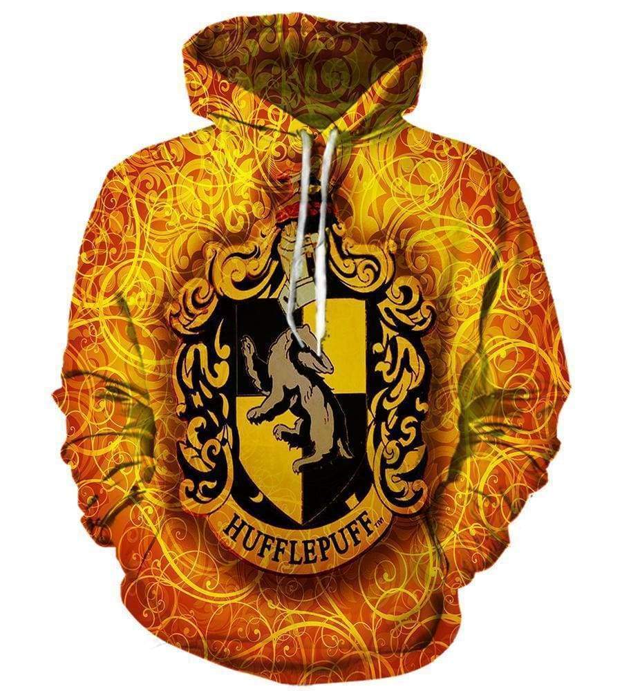 Harry Potter  College Logo Hoodies - Pullover Yellow Hufflepuff Hoodie