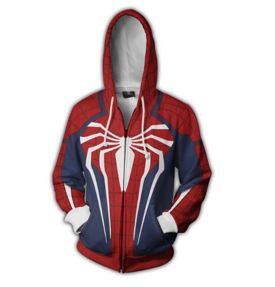 Spiderman Hoodies - Spiderman Series Super Hero 3D Red Zip Up Hoodie