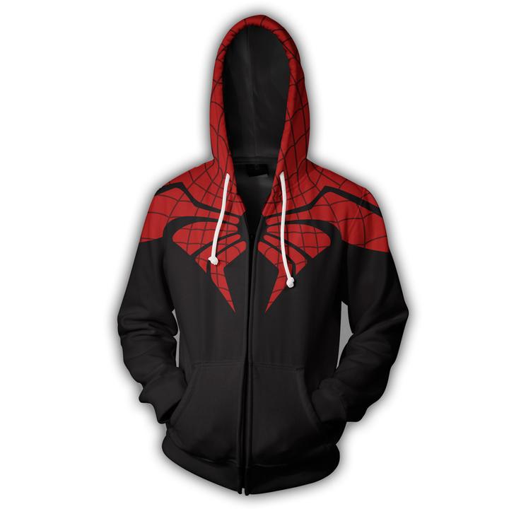 Spiderman Hoodies - Spiderman Series Super Hero Logo Icon 3D Zip Up Hoodie