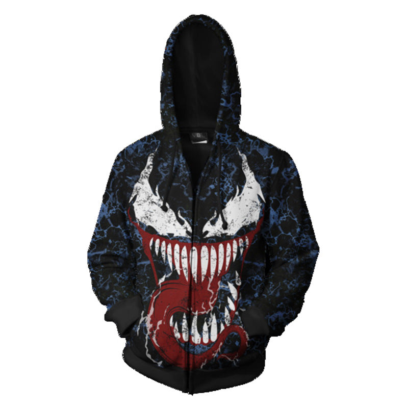 Spiderman Hoodies - Venom Spiderman Super Cool 3D Zip Up Hoodie