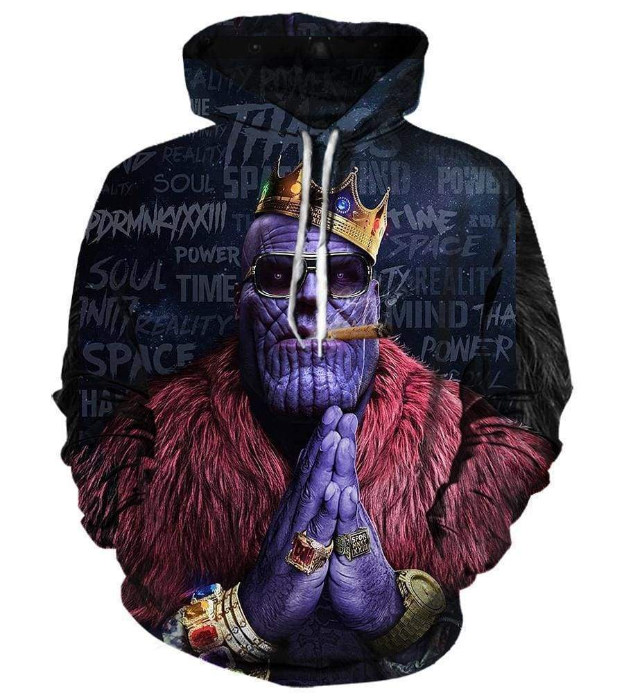 The Avengers Infinity War Thanos Hoodies - Pullover Smoking Black Hdoodie