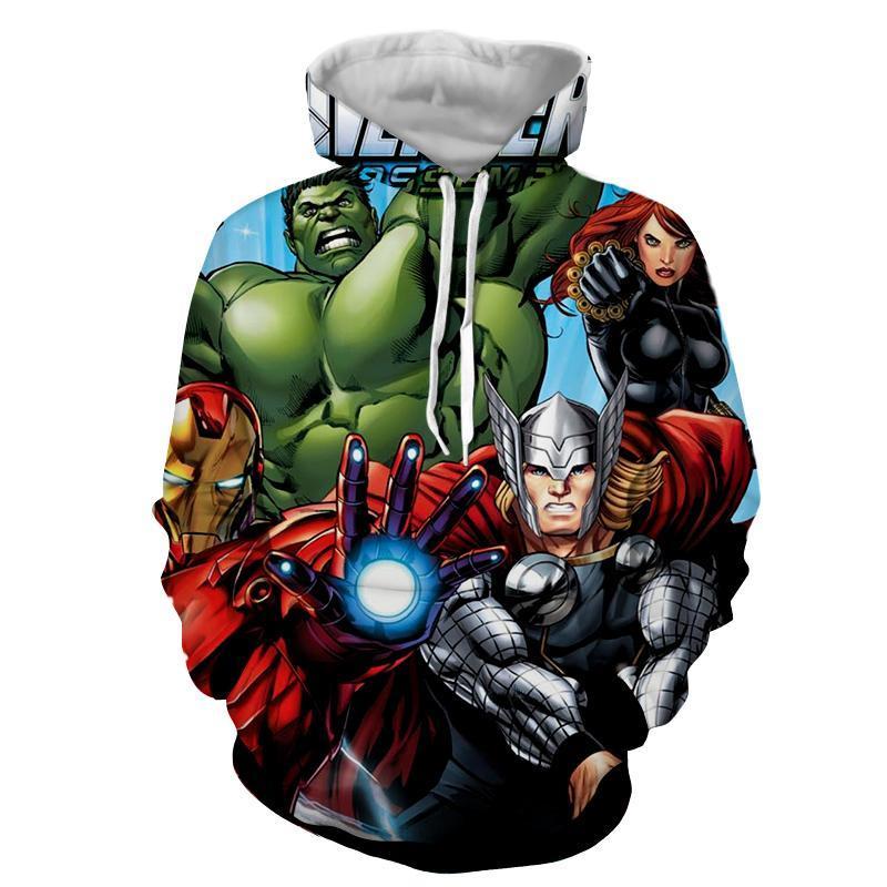 The Avengers Iron Man Thor Hulk Hoodies - Pullover Blue Hoodie