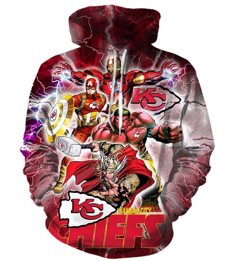 The Avengers Kansas City Chiefs Hoodies - Pullove Red Hoodie