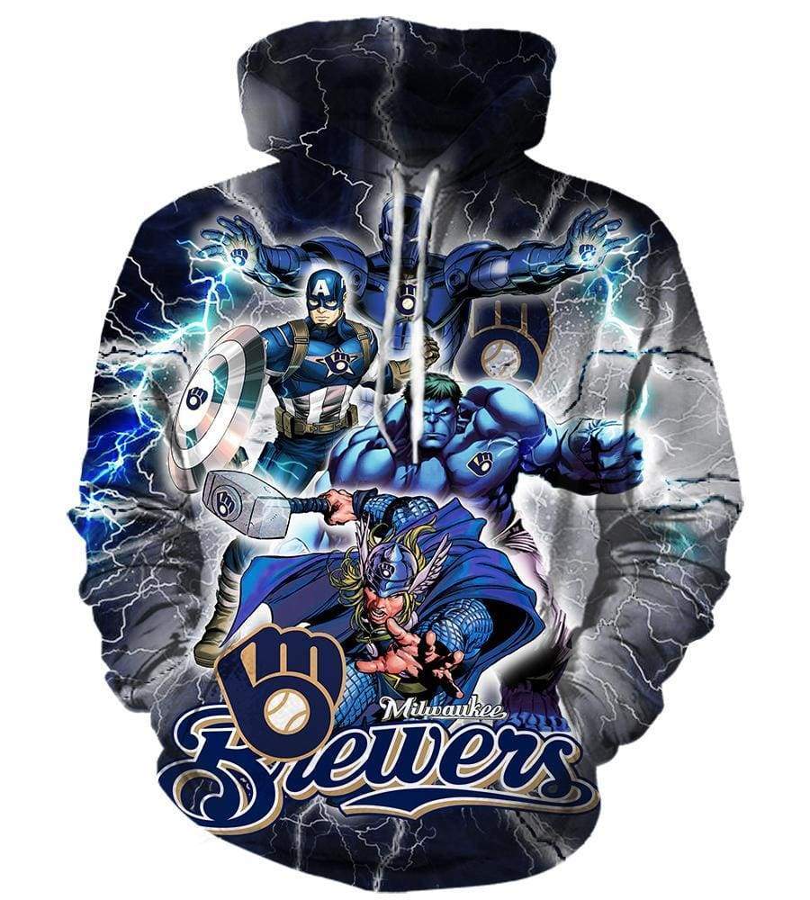 The Avengers Milwaukee Brewers Hoodies - Pullover Black Hoodie