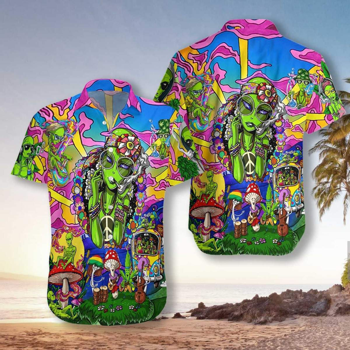 Hippie Alien Hawaiian Shirt