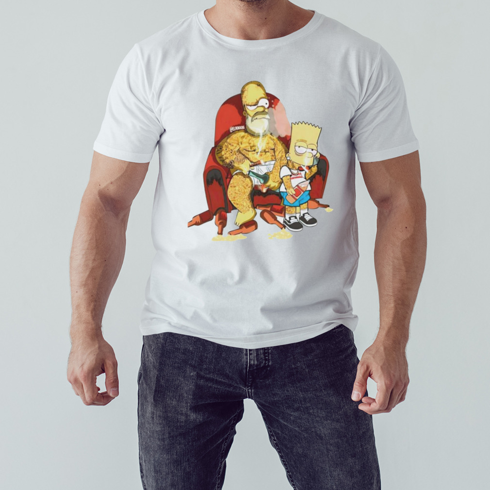Homer Simpson and Bart Simpson Gangster shirt