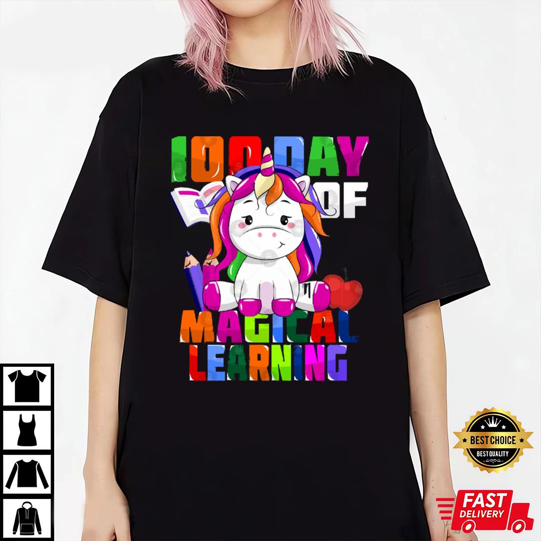 100 Day Of School Magical Learning Unicorn T-shirt