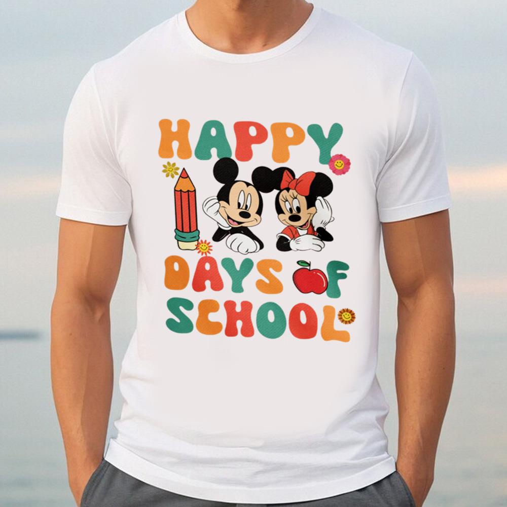 100 Days Of School Mickey And Minnie Shirt, Happy 100th Day Of School Shirt, 100 Days Celebration Shirt