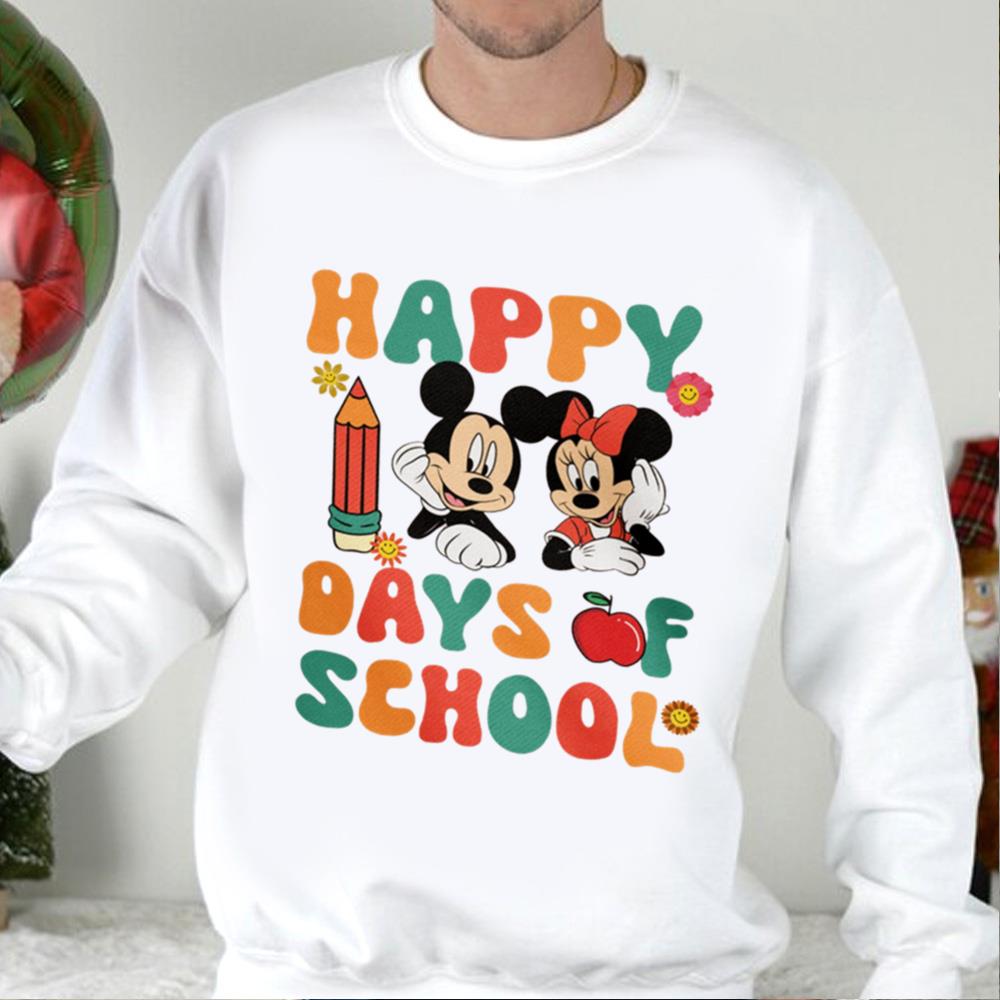 100 Days Of School Mickey And Minnie Shirt, Happy 100th Day Of School Shirt, 100 Days Celebration Shirt