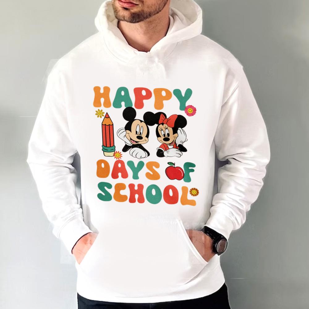 100 Days Of School Mickey And Minnie Shirt, Happy 100th Day Of School Shirt, 100 Days Celebration Shirt
