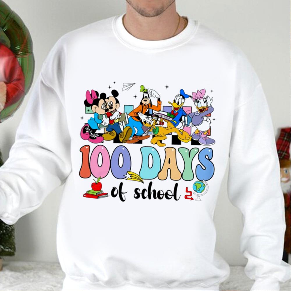 100 Days Of School Teacher Shirt, 100th Day Of School Shirt For Teachers, Mickey 100 Days Of School Shirt