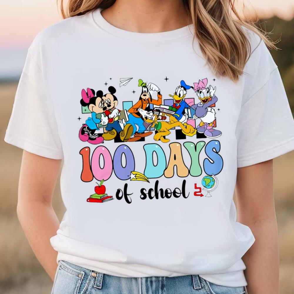 100 Days Of School Teacher Shirt, 100th Day Of School Shirt For Teachers, Mickey 100 Days Of School Shirt