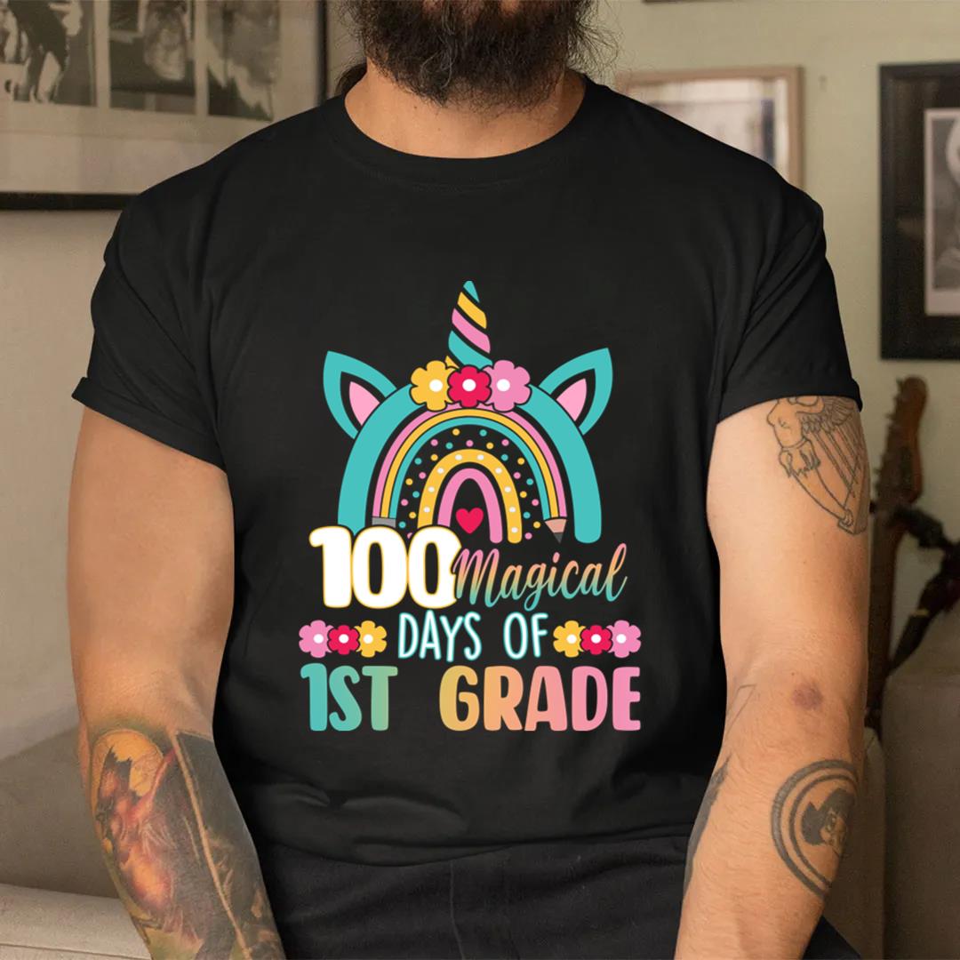 100 Magical Days Of Kindergarten School Unicorn Girl T-Shirt