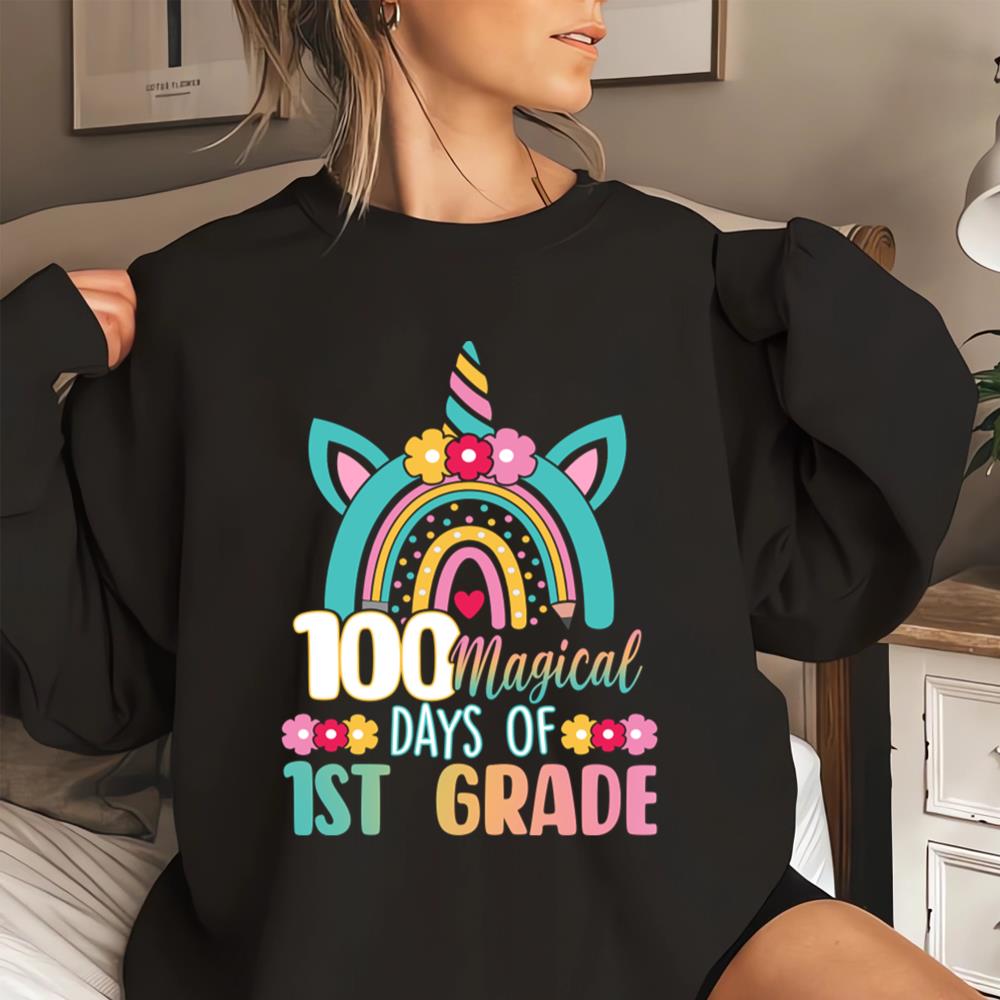 100 Magical Days Of Kindergarten School Unicorn Girl T-Shirt