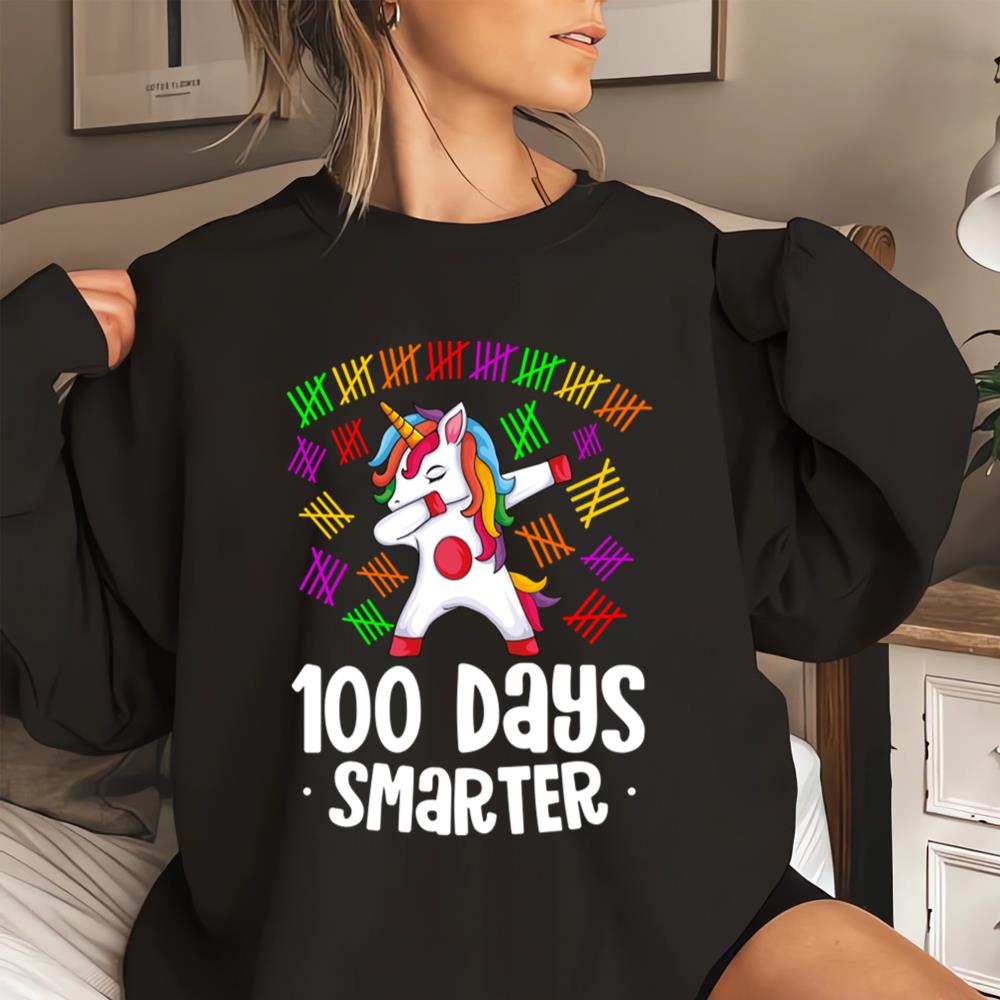 100th Day of School Funny Unicorn 100 Days Smarter Gift Idea T-Shirt