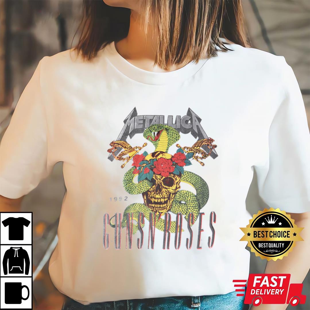 1992 Metallica Guns N Roses Tour New T-Shirt