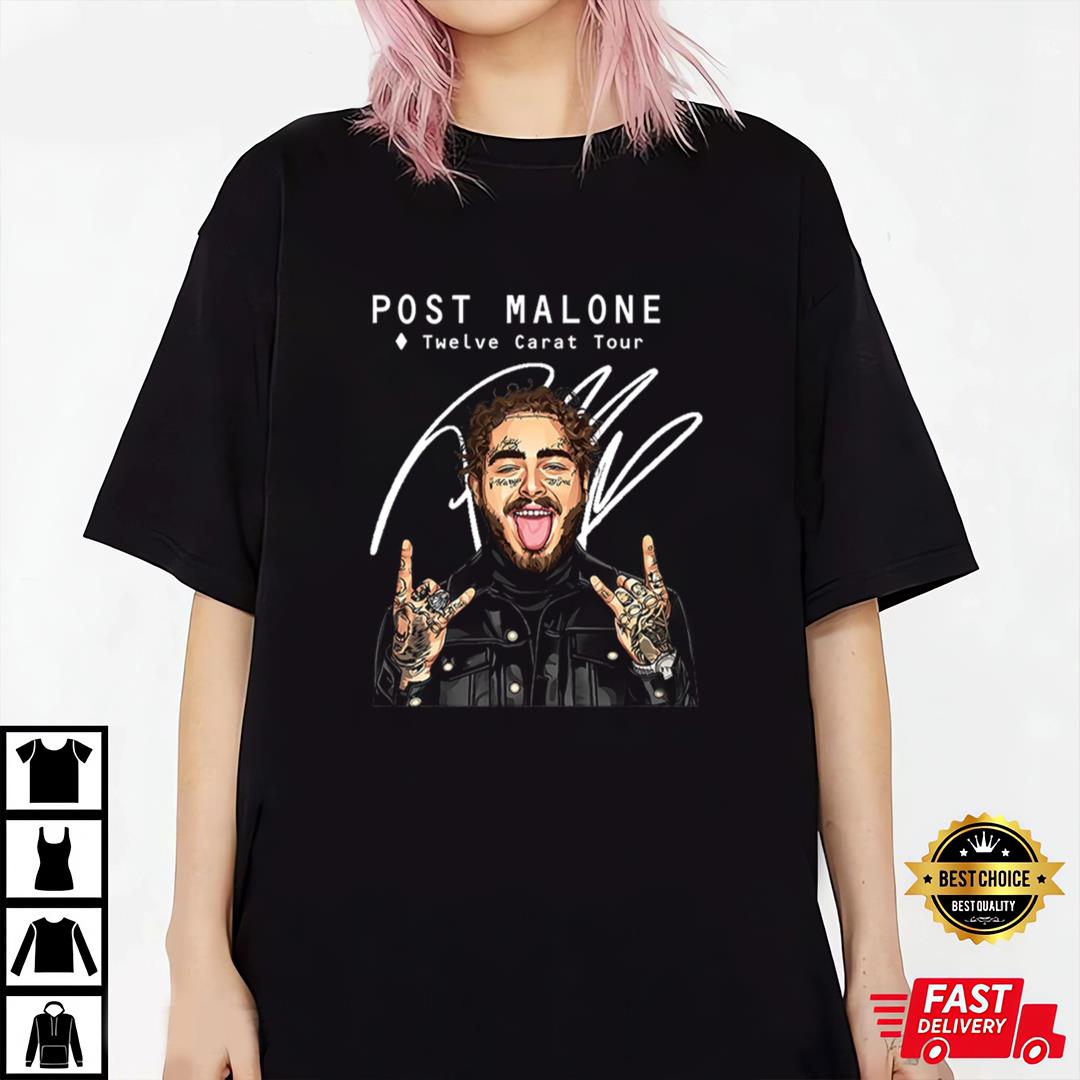 2023 Music Tour Double Sided T-Shirts Post Malone Twelve Carat Tour Tshirt
