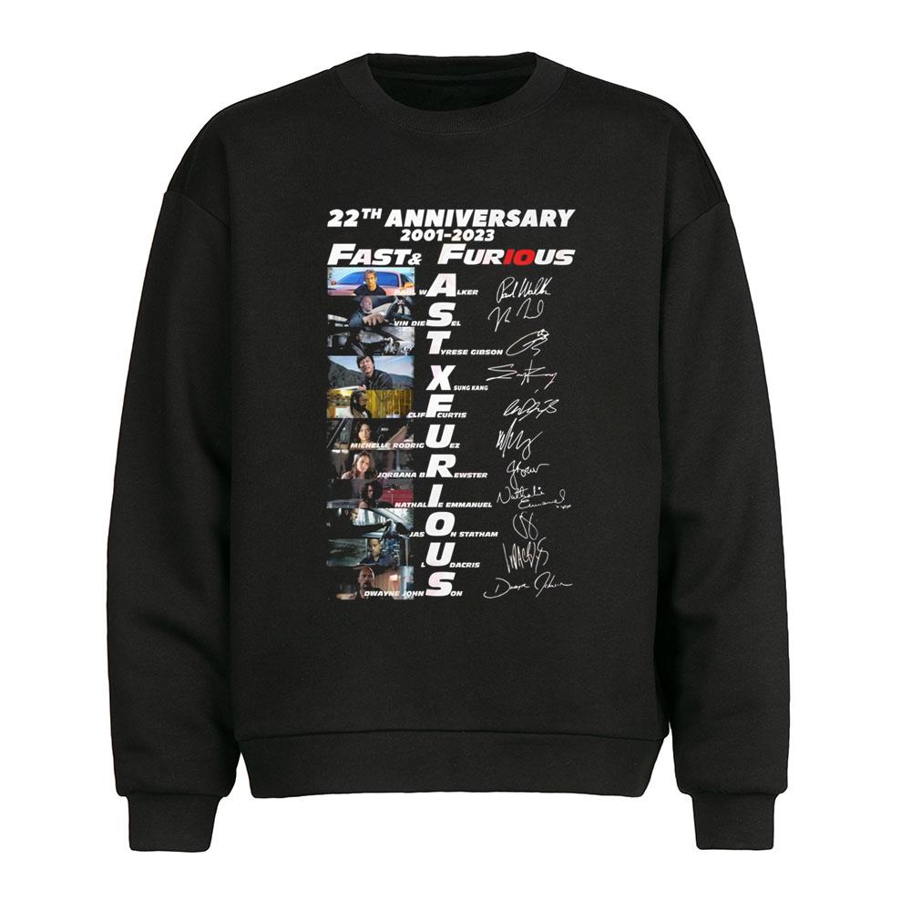 22th Anniversary 2001-2023 Fast And Furious Movie Actors List T-Shirt