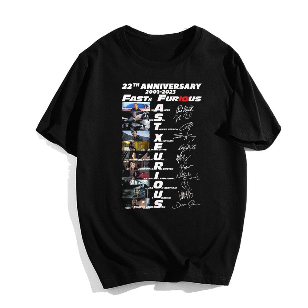 22th Anniversary 2001-2023 Fast And Furious Movie Actors List T-Shirt